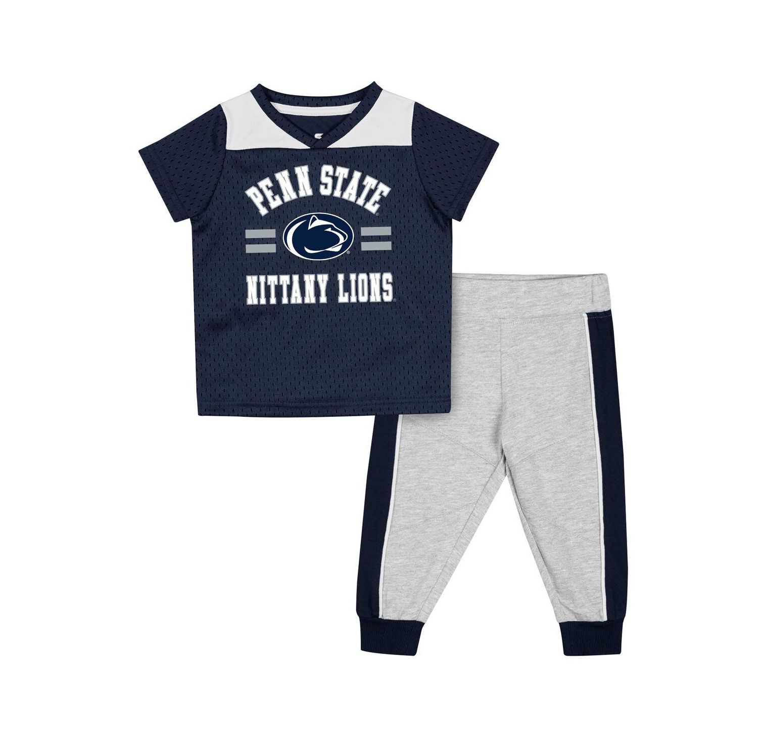 Baby Boys and Girls Navy, Heather Gray Penn State Nittany Lions Ka-Boot-It Jersey and Pants Set