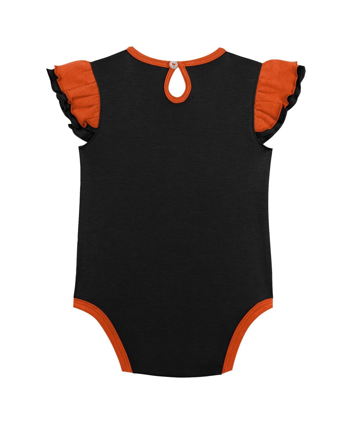Shop Outerstuff Baby Girls Orange, Black Philadelphia Flyers Two-pack Training Bodysuit Set In Orange,black