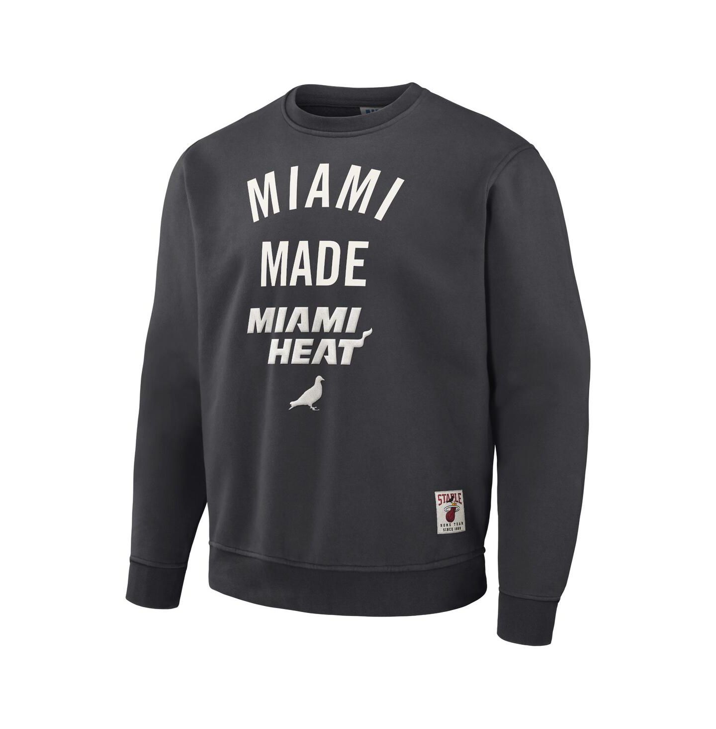 Мужская толстовка Staple NBA x Anthracite Miami Heat Plush Pullover — фото 2