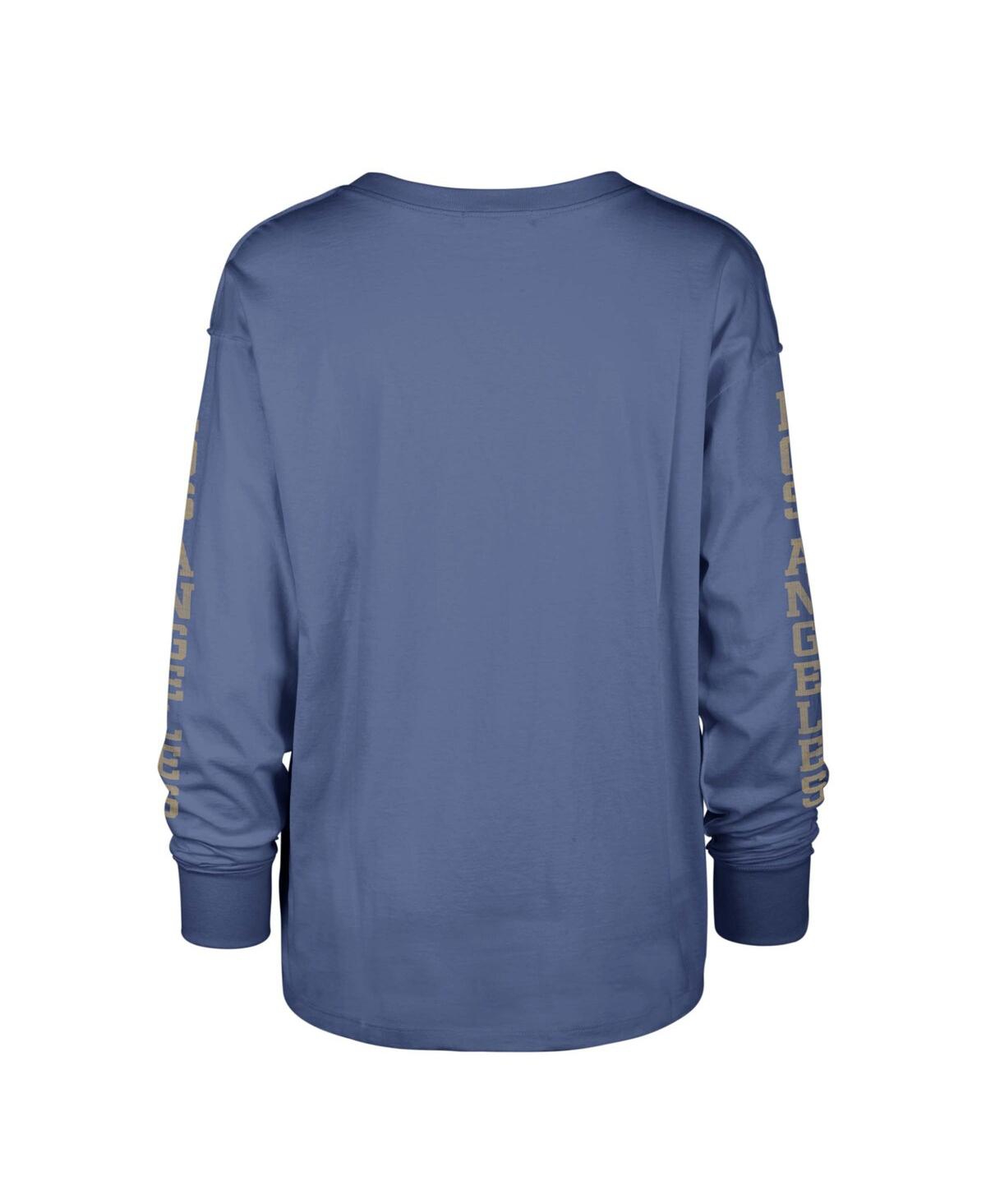 Shop 47 Brand Women's ' Powder Blue Distressed Los Angeles Chargers Tom Cat Lightweight Long Sleeve T-shir