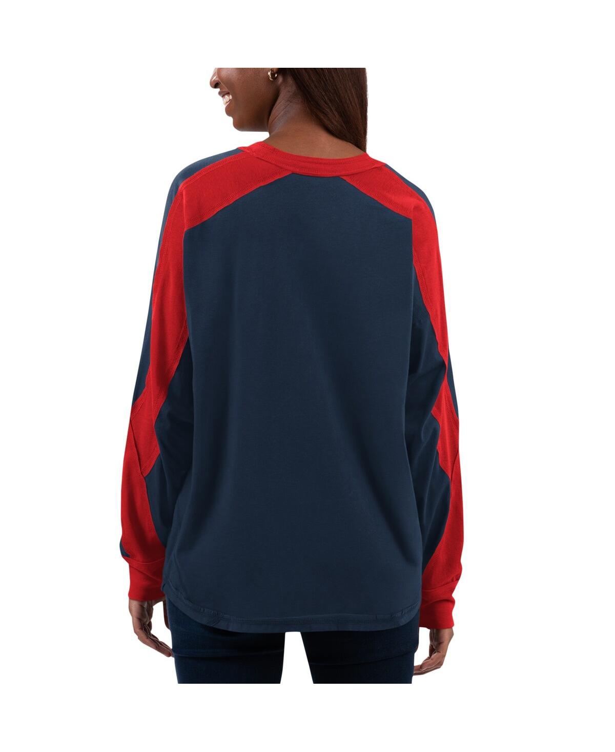 G-iii 4her By Carl Banks Women's  Navy, Red Boston Red Sox Smash Raglan Long Sleeve T-shirt In Navy,red