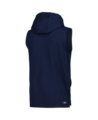 Men's Navy Tennessee Titans Marathon Sleeveless Pullover Hoodie