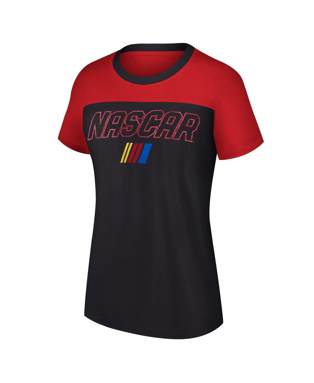 G-iii 4her By Carl Banks Women's  Black Nascar Merchandise Cheer Color Blocked T-shirt In Black