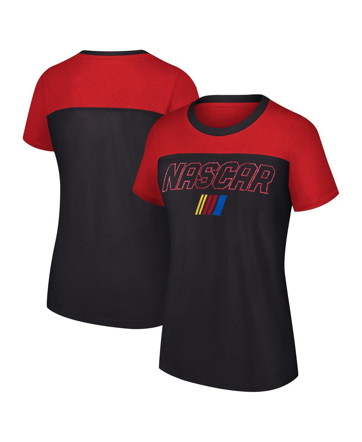 G-iii 4her By Carl Banks Women's  Black Nascar Merchandise Cheer Color Blocked T-shirt