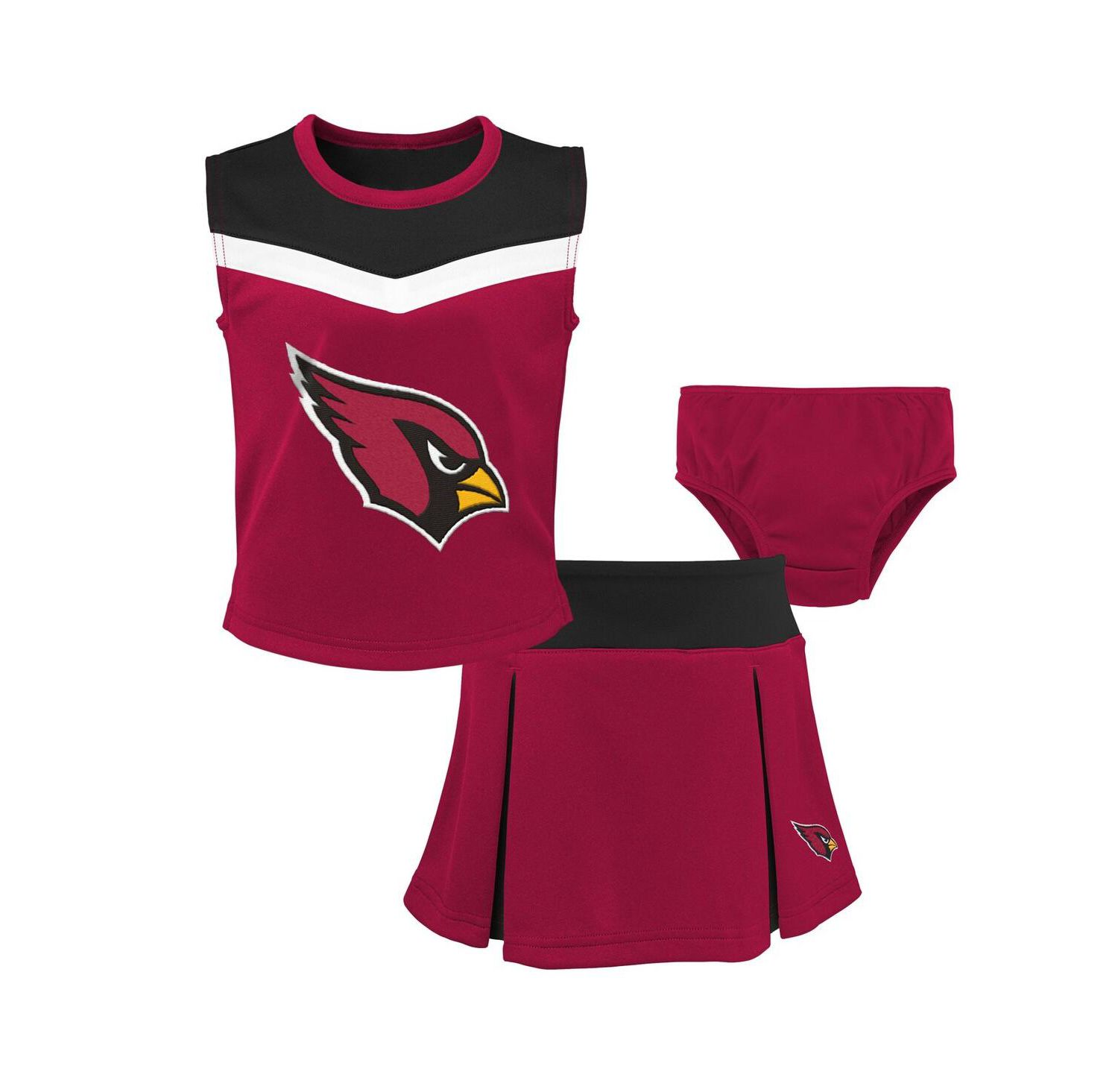 Little Girls Cardinal Arizona Cardinals Spirit Cheerleader Two-Piece Set with Bloomers