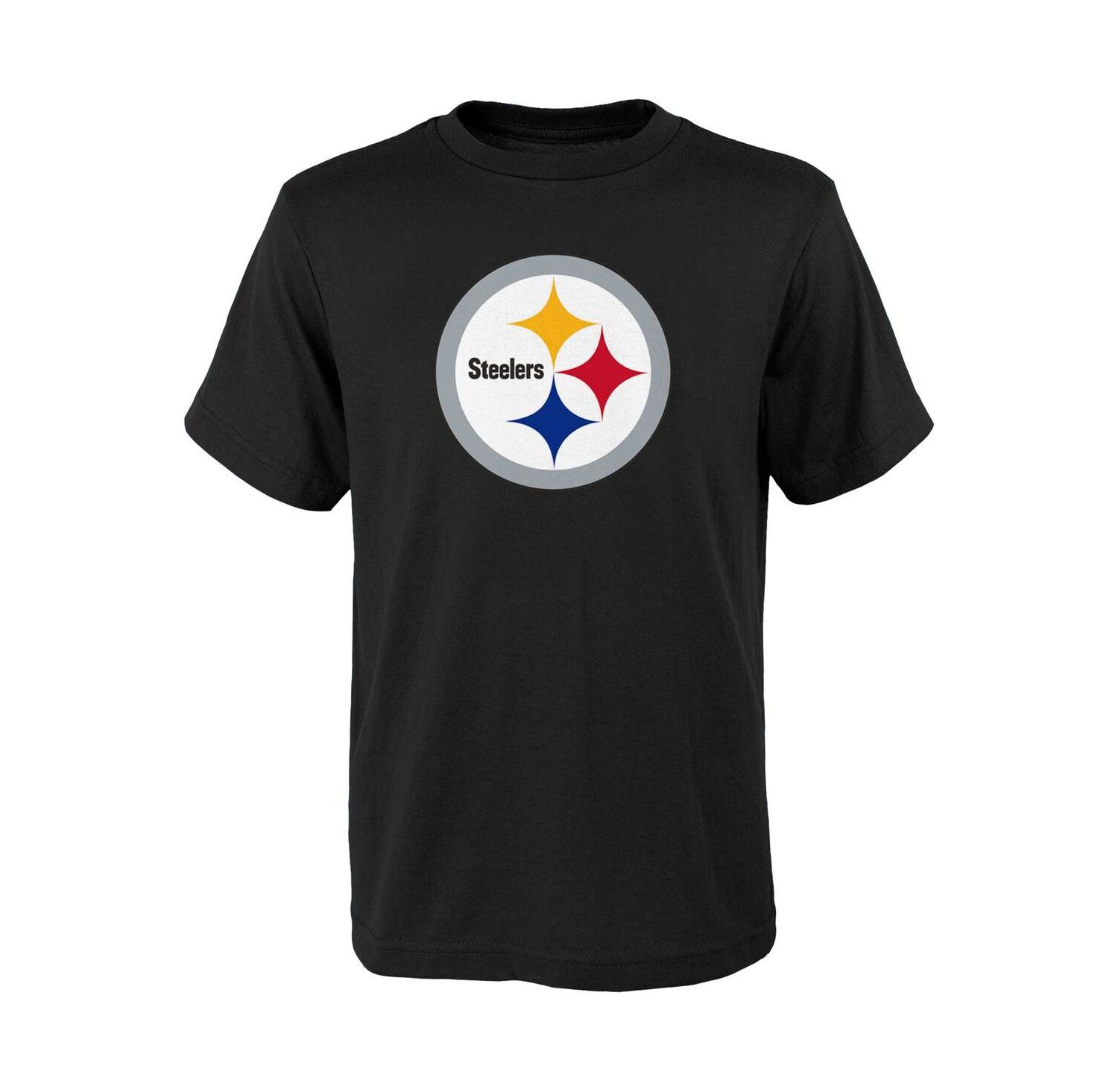 Big Boys and Girls Black Pittsburgh Steelers Primary Logo T-shirt