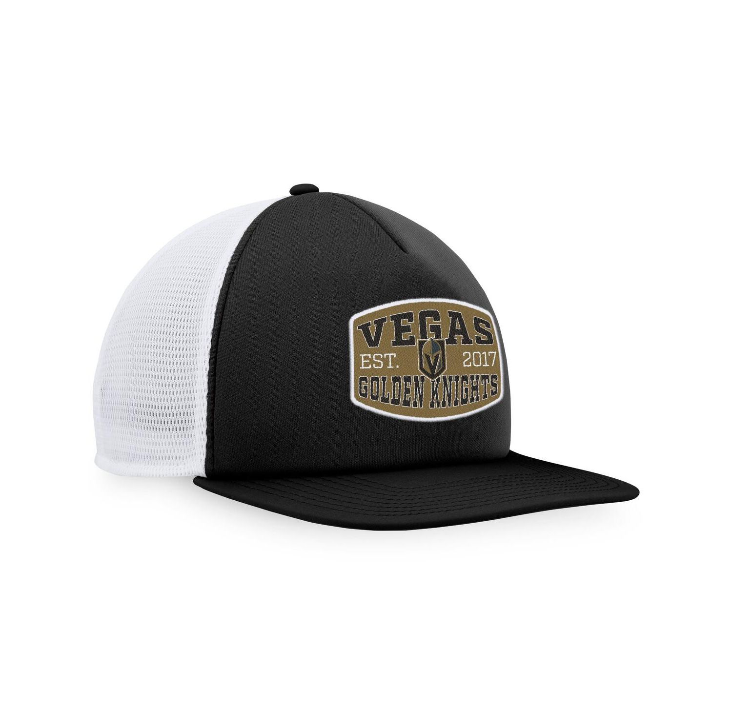 Men's Black, White Vegas Golden Knights Foam Front Patch Trucker Snapback Hat