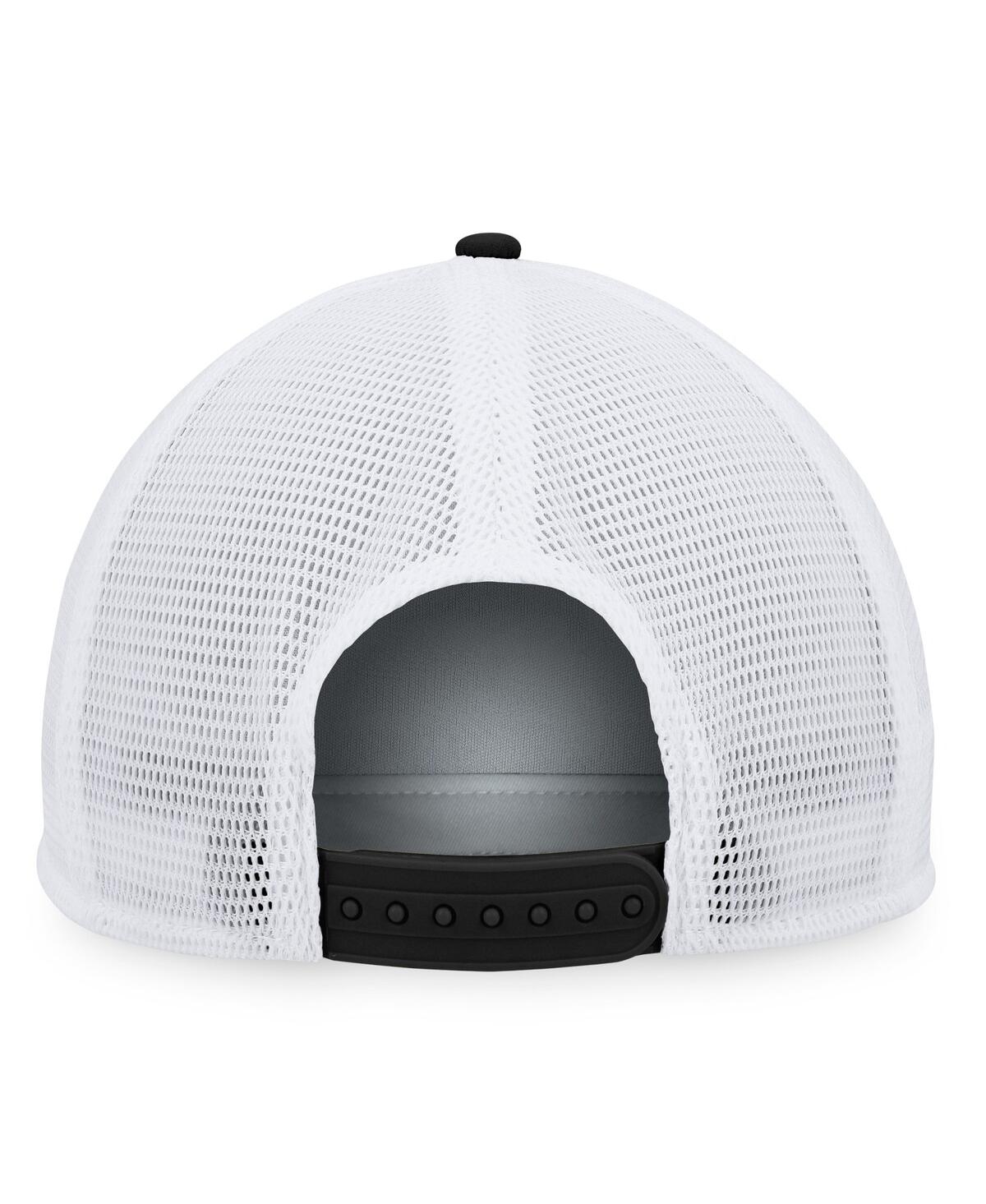Fanatics Branded Black/white Vegas Golden Knights Foam Front Patch Trucker Snapback Hat In Black,white