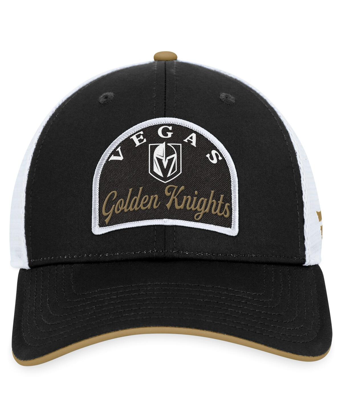 Fanatics Men's  Black, White Vegas Golden Knights Fundamental Adjustable Hat In Black,white