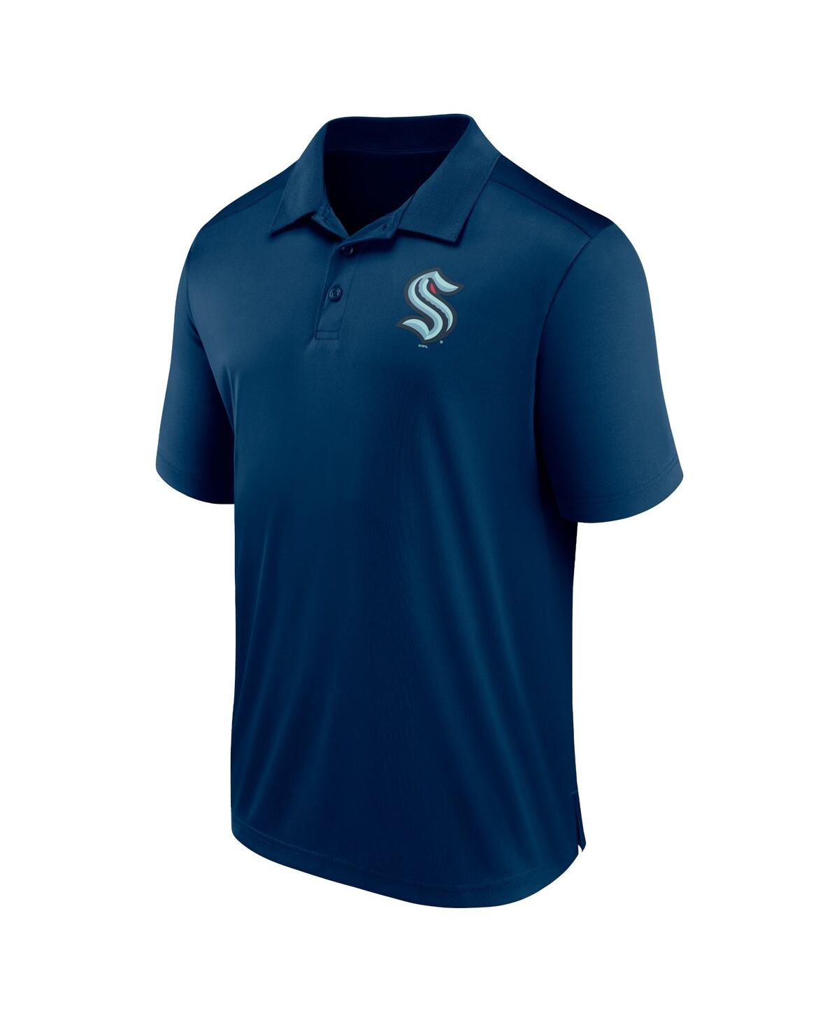 Men's FanaticsSeattle Kraken Left Side Block Polo Shirt - Deep Sea Blue