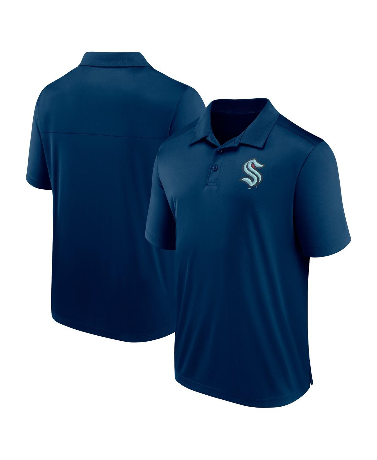 Shop Fanatics Men's  Deep Sea Blue Seattle Kraken Left Side Block Polo Shirt
