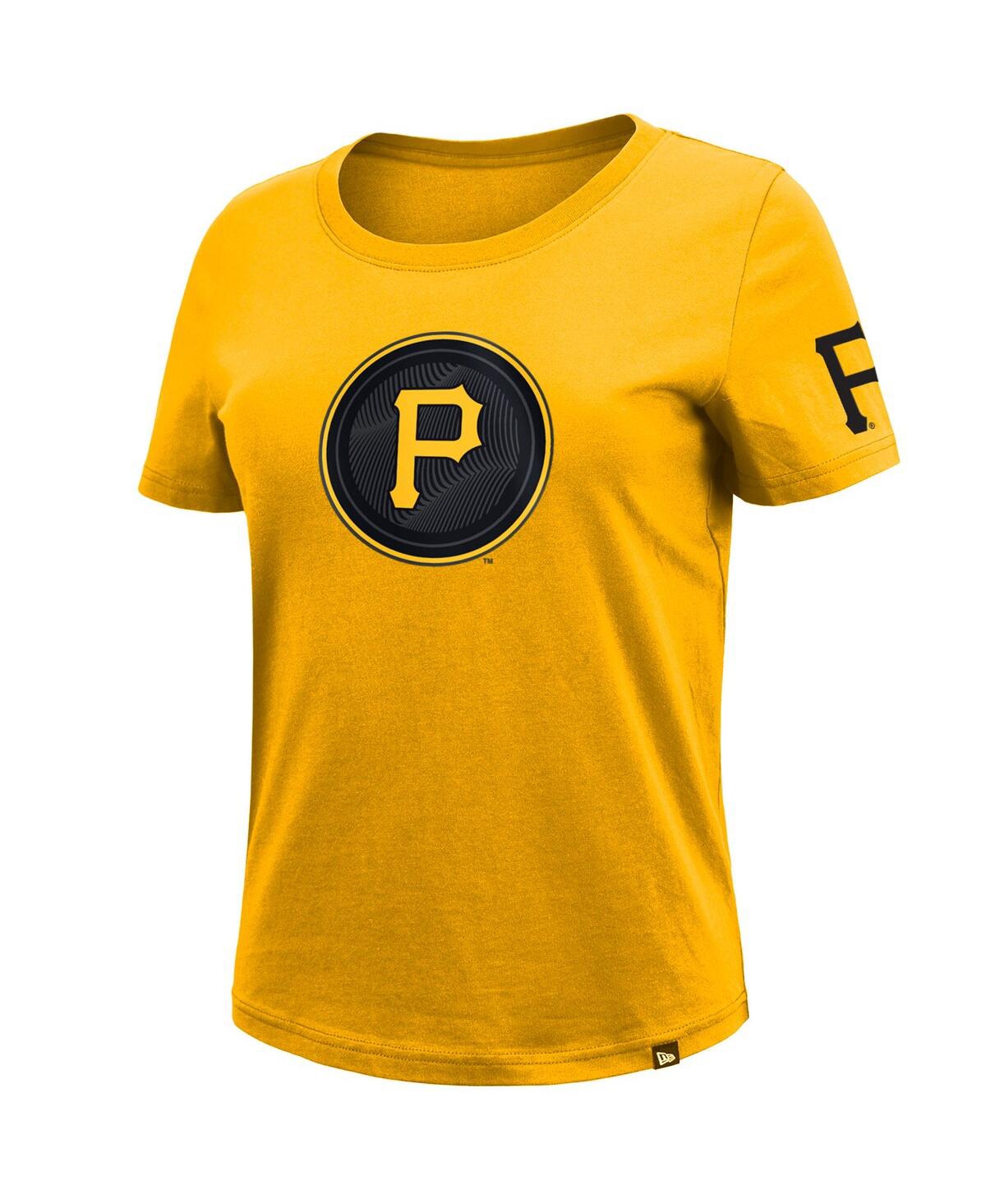 Shop New Era Women's  Gold Pittsburgh Pirates 2023 City Connect Cap Logo T-shirt
