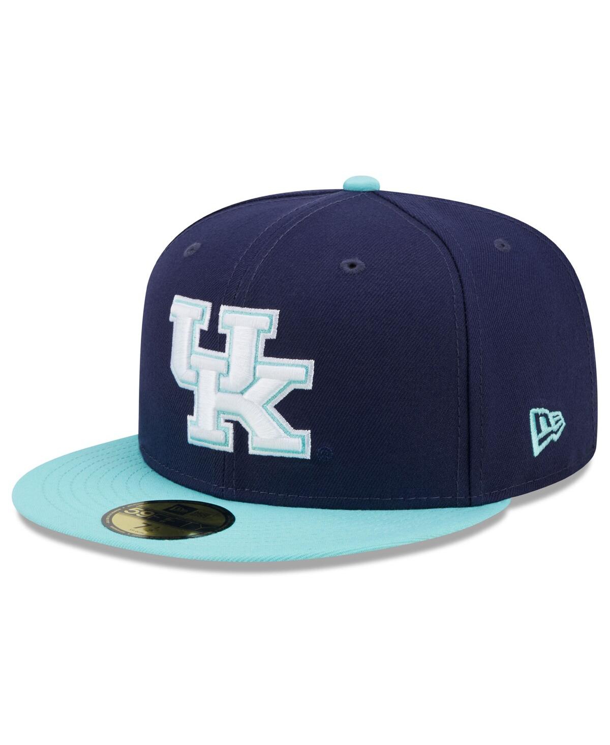 Shop New Era Men's  Navy, Light Blue Kentucky Wildcats 59fifty Fitted Hat In Navy,light Blue