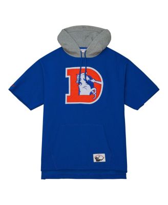 Men's Royal Denver Broncos Postgame Short Sleeve Hoodie
