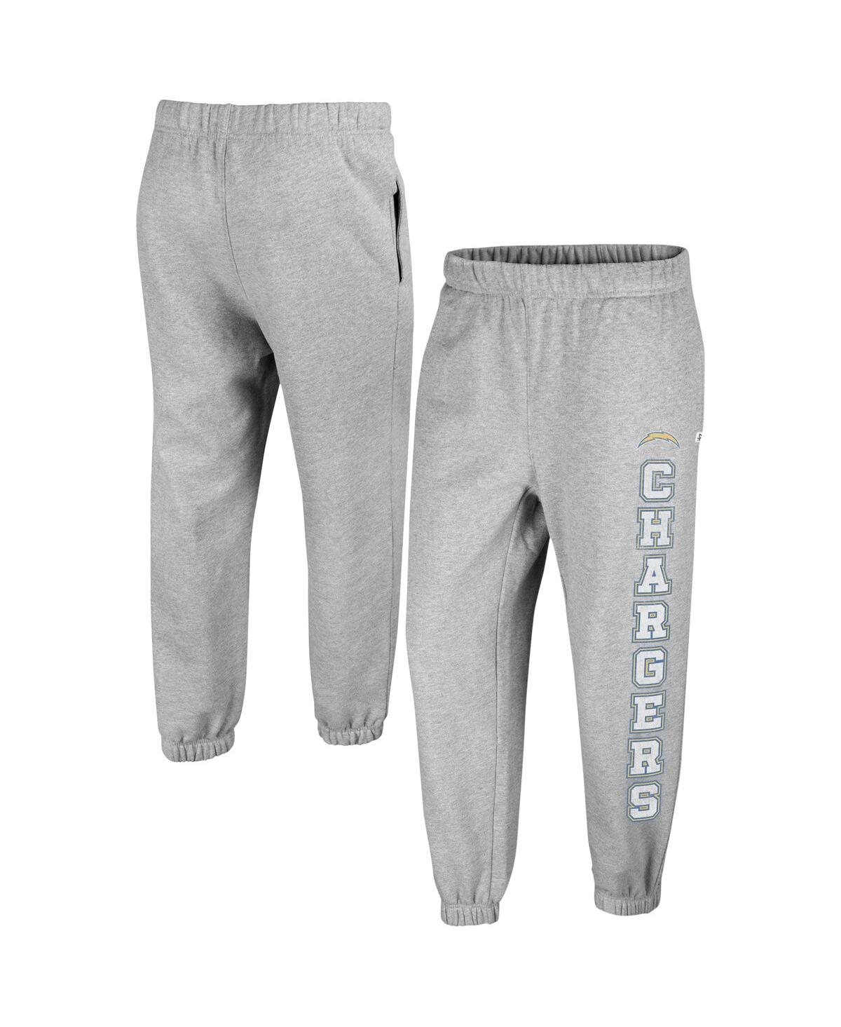 Shop 47 Brand Women's ' Gray Distressed Los Angeles Chargers Double Pro Harper Jogger Sweatpants