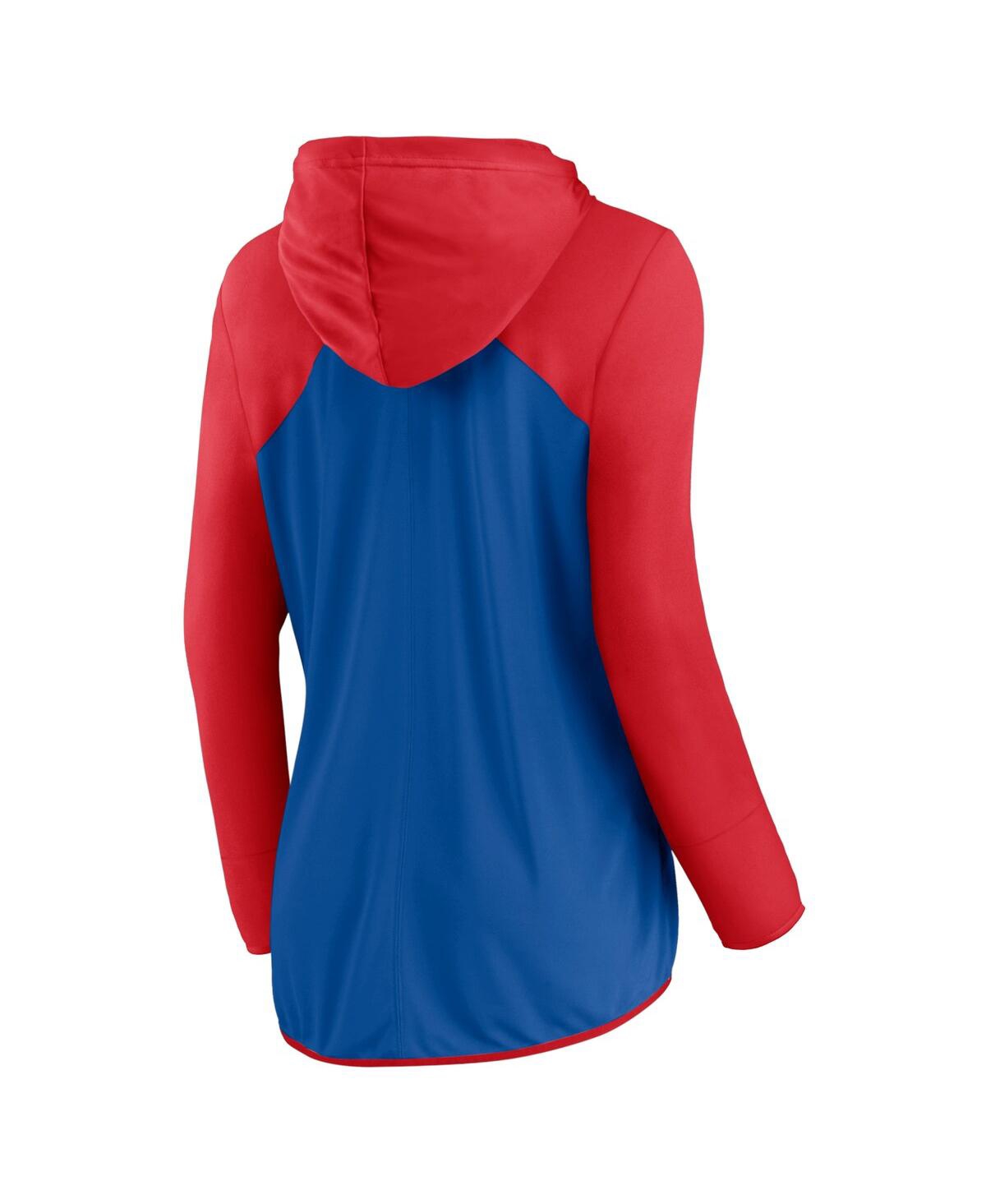 Fanatics Women's  Royal, Red New York Giants Forever Fan Full-zip Hoodie In Royal,red
