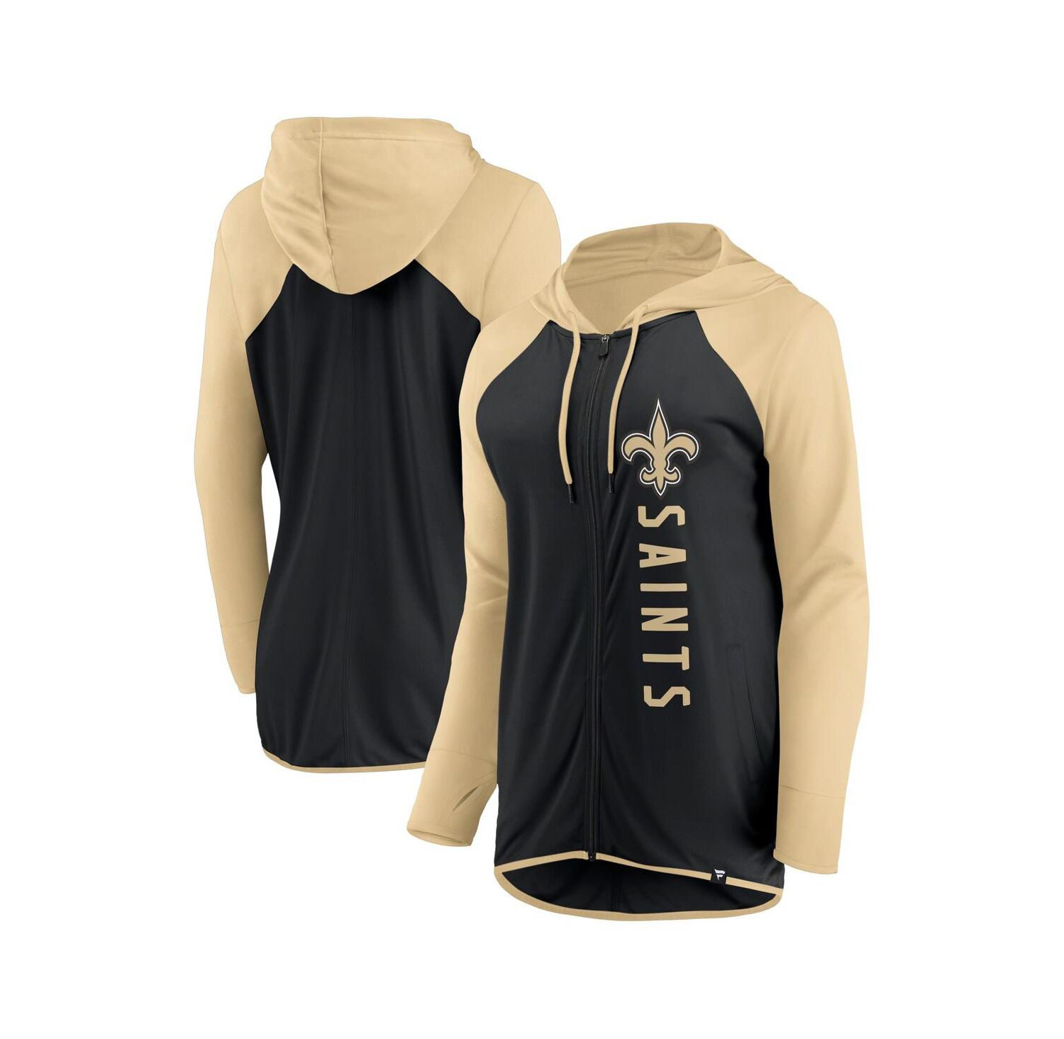 Women's Black, Gold New Orleans Saints Forever Fan Full-Zip Hoodie