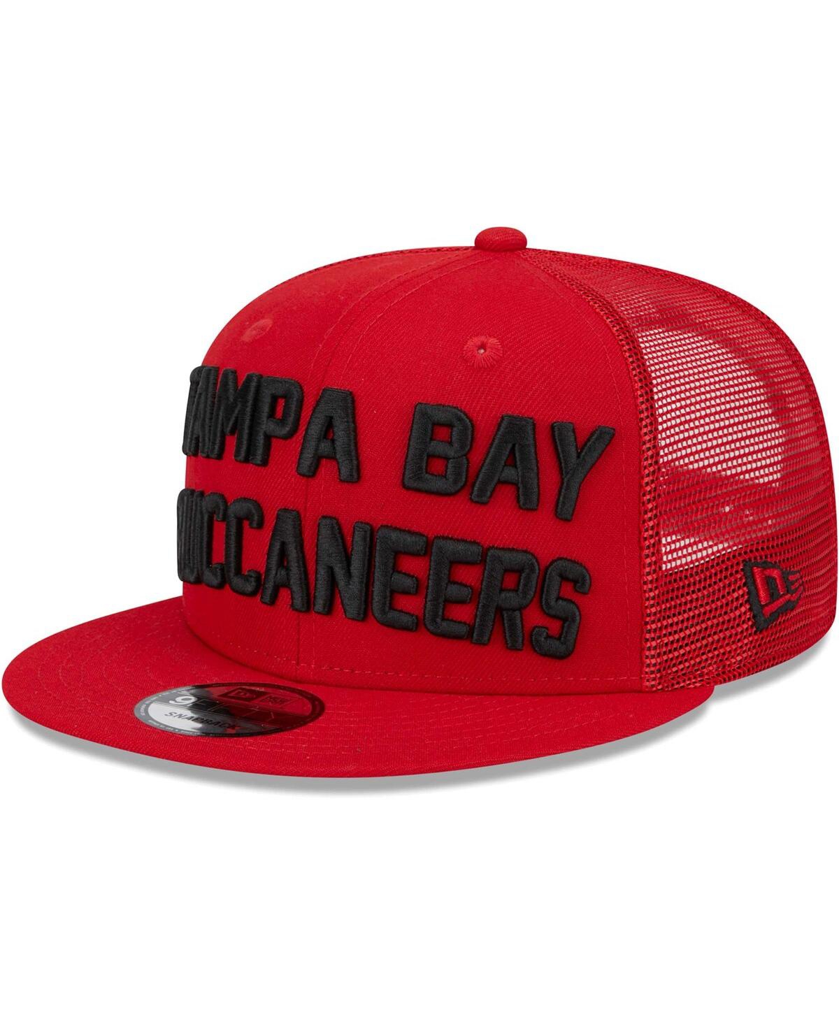 Men's New EraTampa Bay Buccaneers Stacked Trucker 9FIFTY Snapback Hat - Red