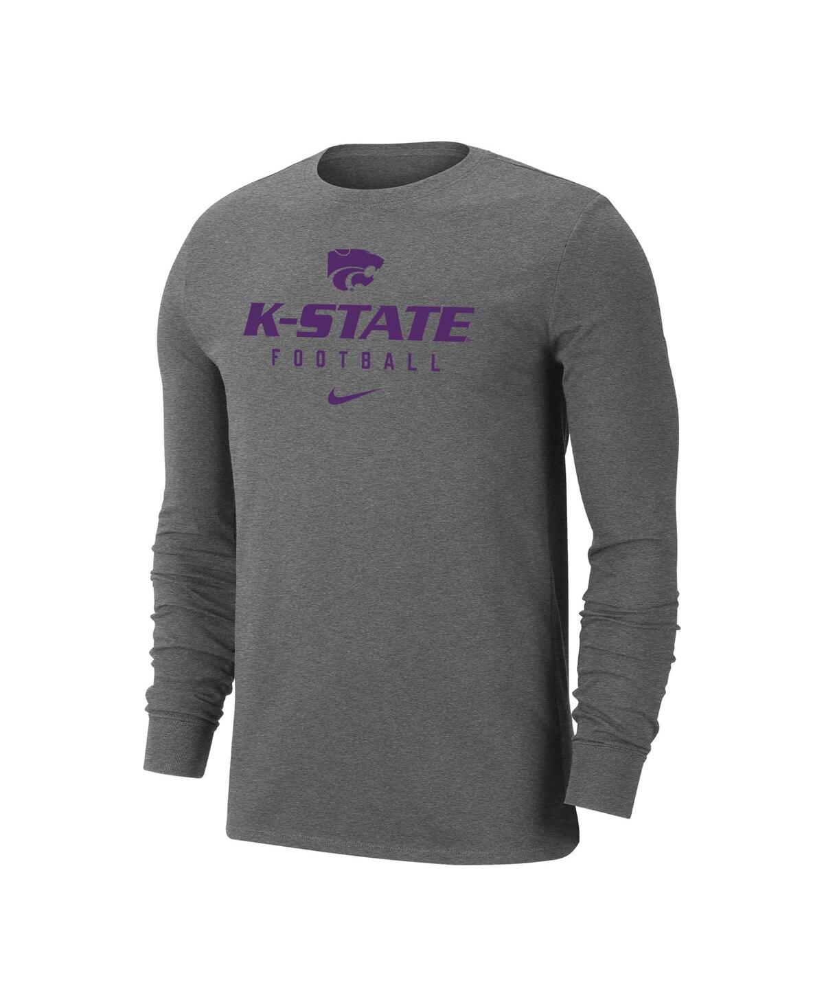 Men's NikeKansas State Wildcats Changeover Long Sleeve T-shirt - Heather Gray