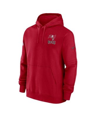 Men's Red Tampa Bay Buccaneers Sideline Club Fleece Pullover Hoodie
