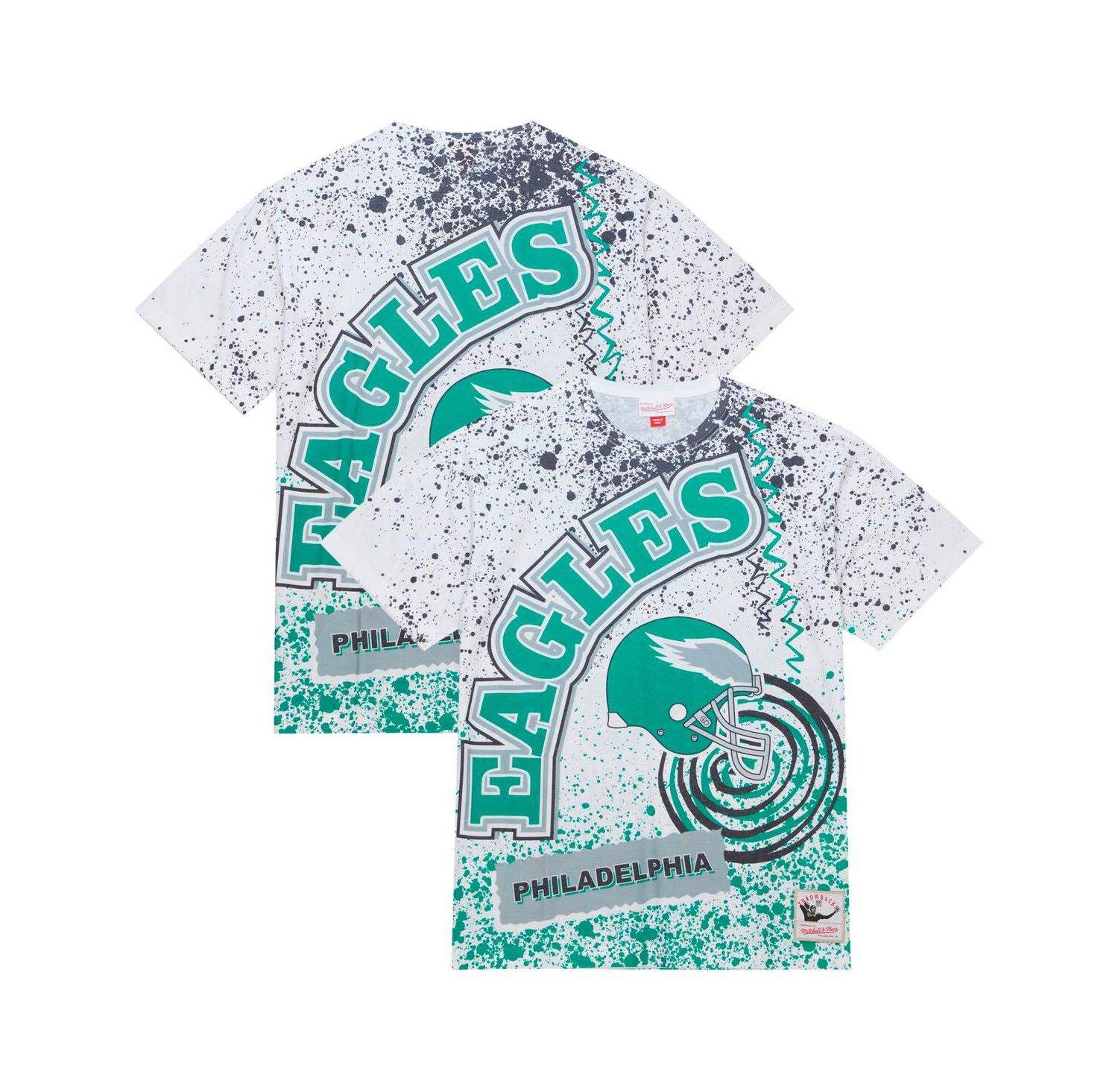 Men's White Philadelphia Eagles Big and Tall Allover Print T-shirt