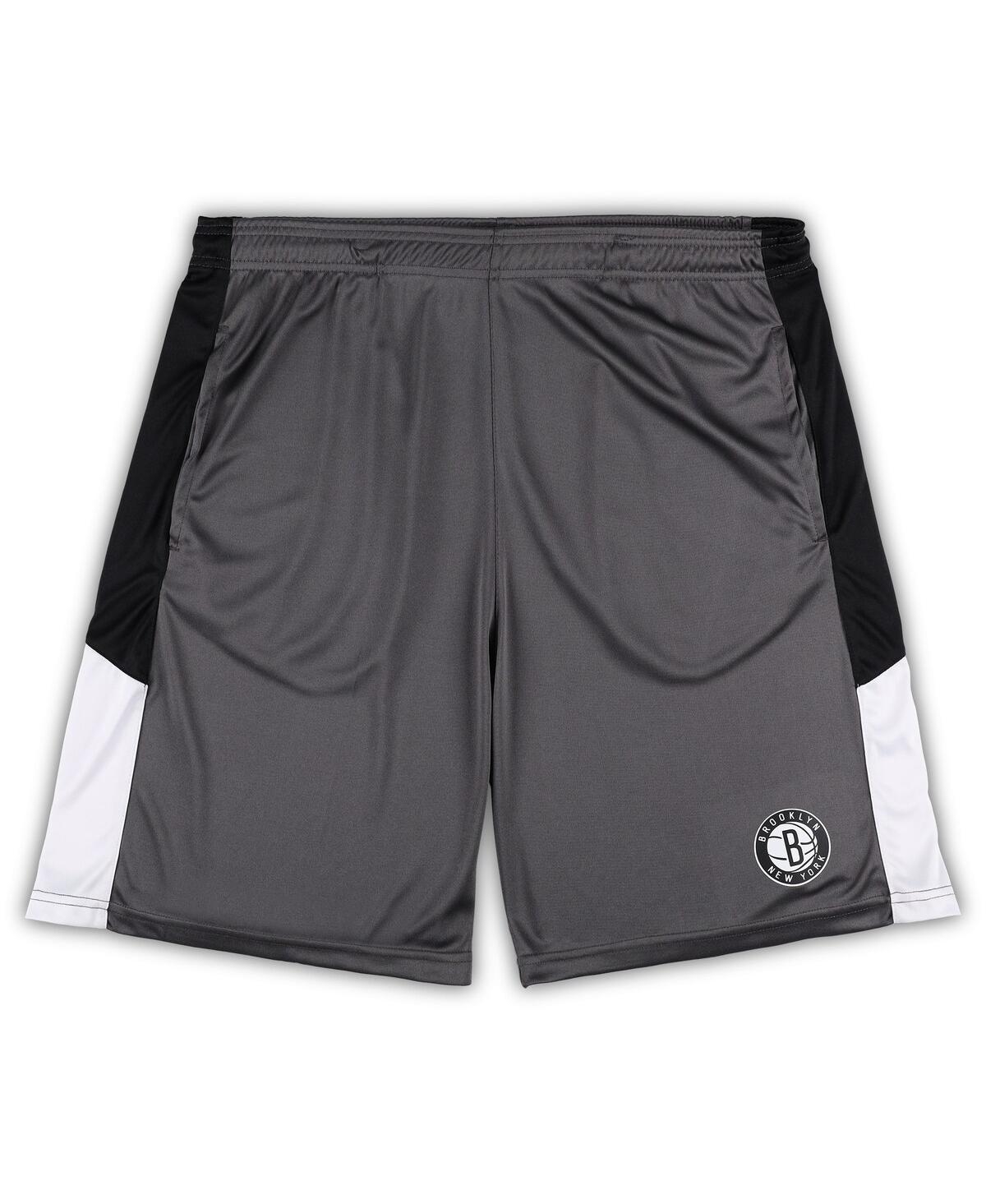 Shop Fanatics Men's  Gray Brooklyn Nets Big And Tall Shorts