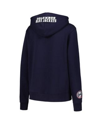 Women's Navy Columbus Blue Jackets Classic Chenille Pullover Hoodie