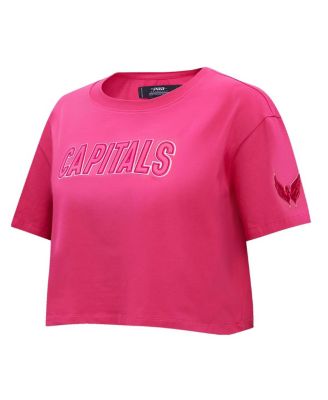 Women's Washington Capitals Triple Pink Cropped Boxy T-shirt