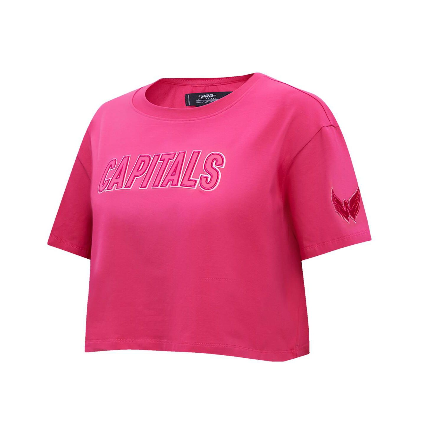 Женская футболка Pro Standard Washington Capitals Triple Pink Cropped Boxy — фото 2