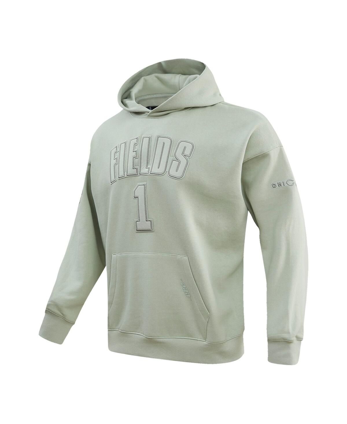 Pro Standard Men's  Justin Fields Moss Chicago Bears Player Name And Number Pullover Hoodie In Light Green