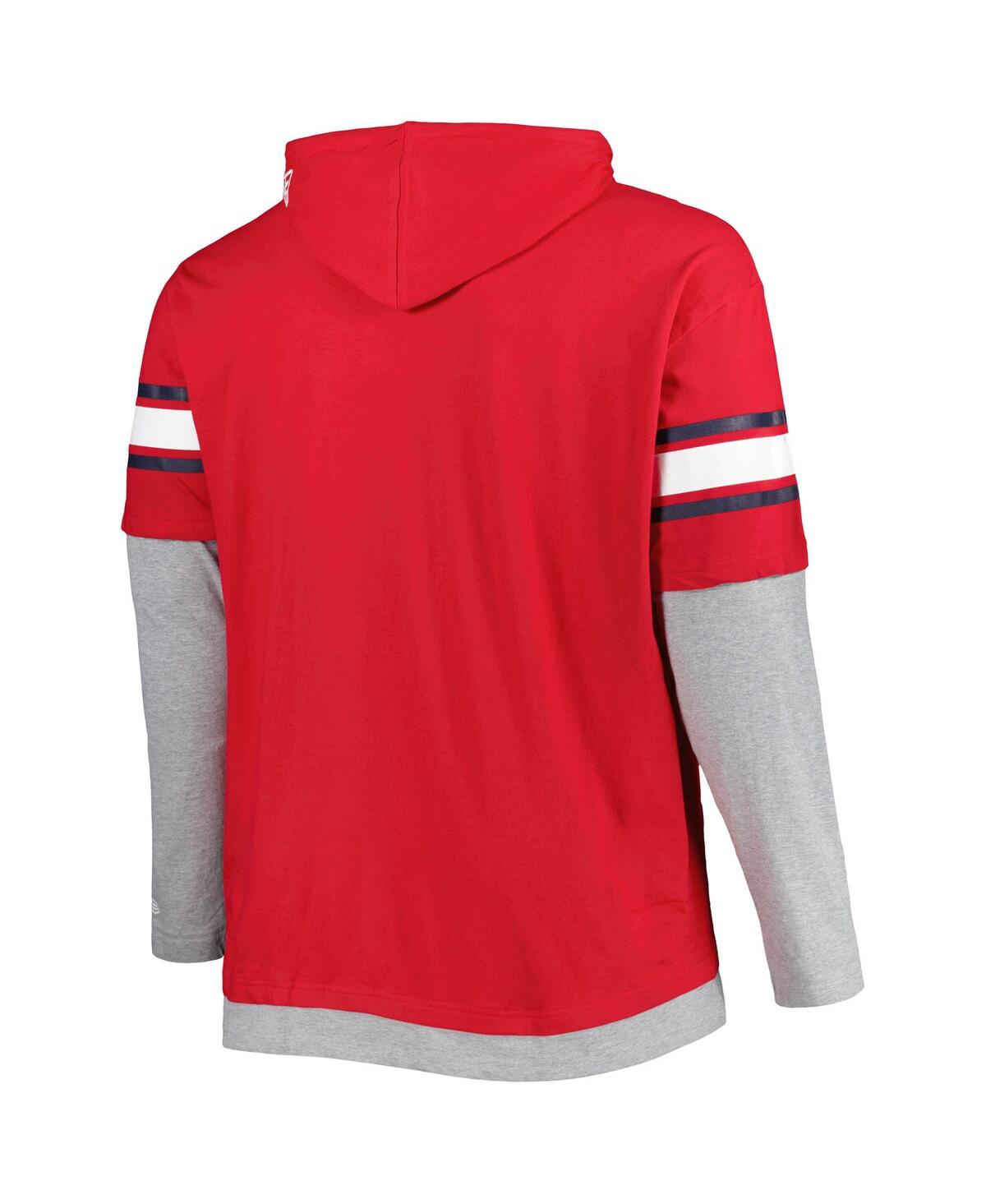 NEW ERA MEN'S NEW ERA RED ST. LOUIS CARDINALS BIG AND TALL TWOFER PULLOVER HOODIE 