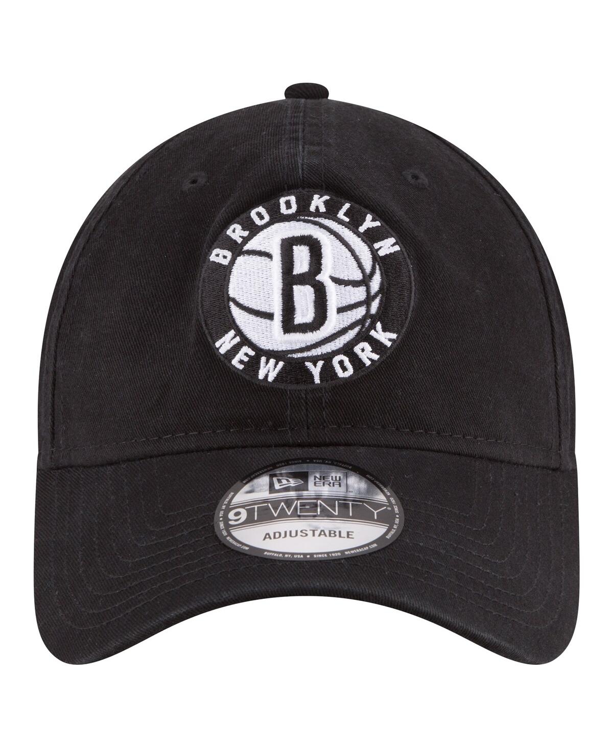 New Era Men's  Black Brooklyn Nets Team 2.0 9twenty Adjustable Hat In Black