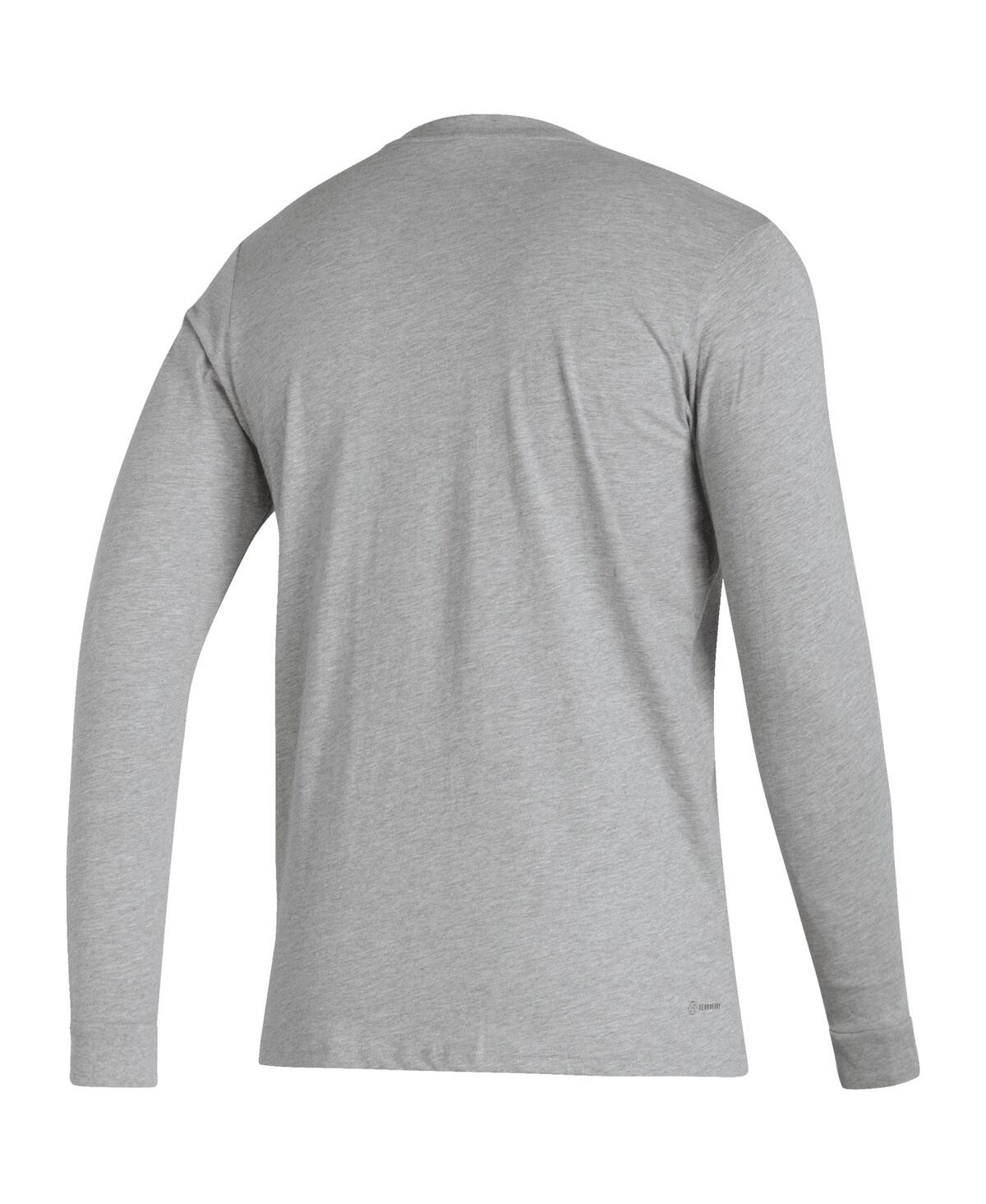 Shop Adidas Originals Men's Adidas Heather Gray Arsenal Team Crest Long Sleeve T-shirt