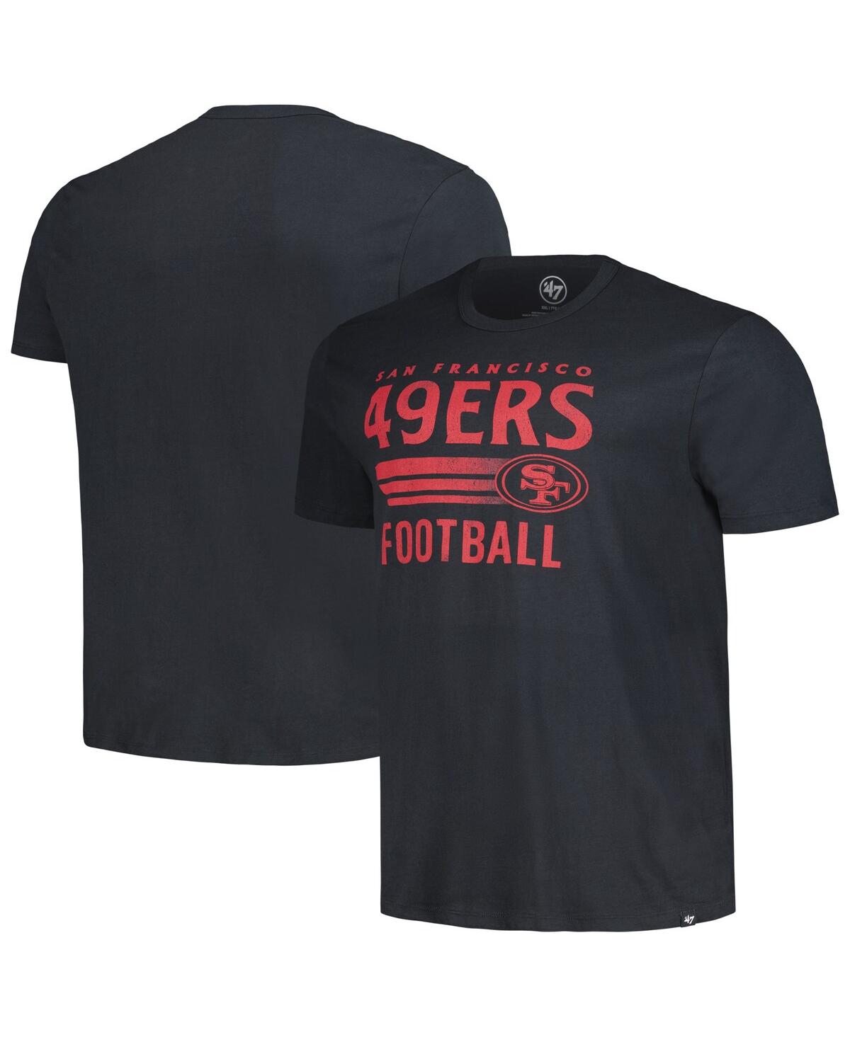 Shop 47 Brand Men's ' Black Distressed San Francisco 49ers Rider Franklin T-shirt