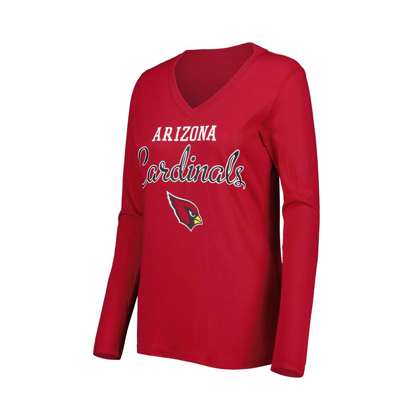 Женская футболка G-III 4Her by Carl Banks Cardinal Arizona Cardinals Post Season Long Sleeve V-Neck — фото 3