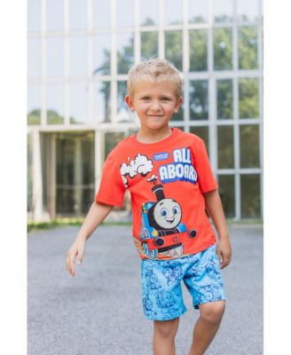 Toddler Boys Tank Engine 3 Piece Outfit Set: T-Shirt Tank Top Shorts - Toddler|Child