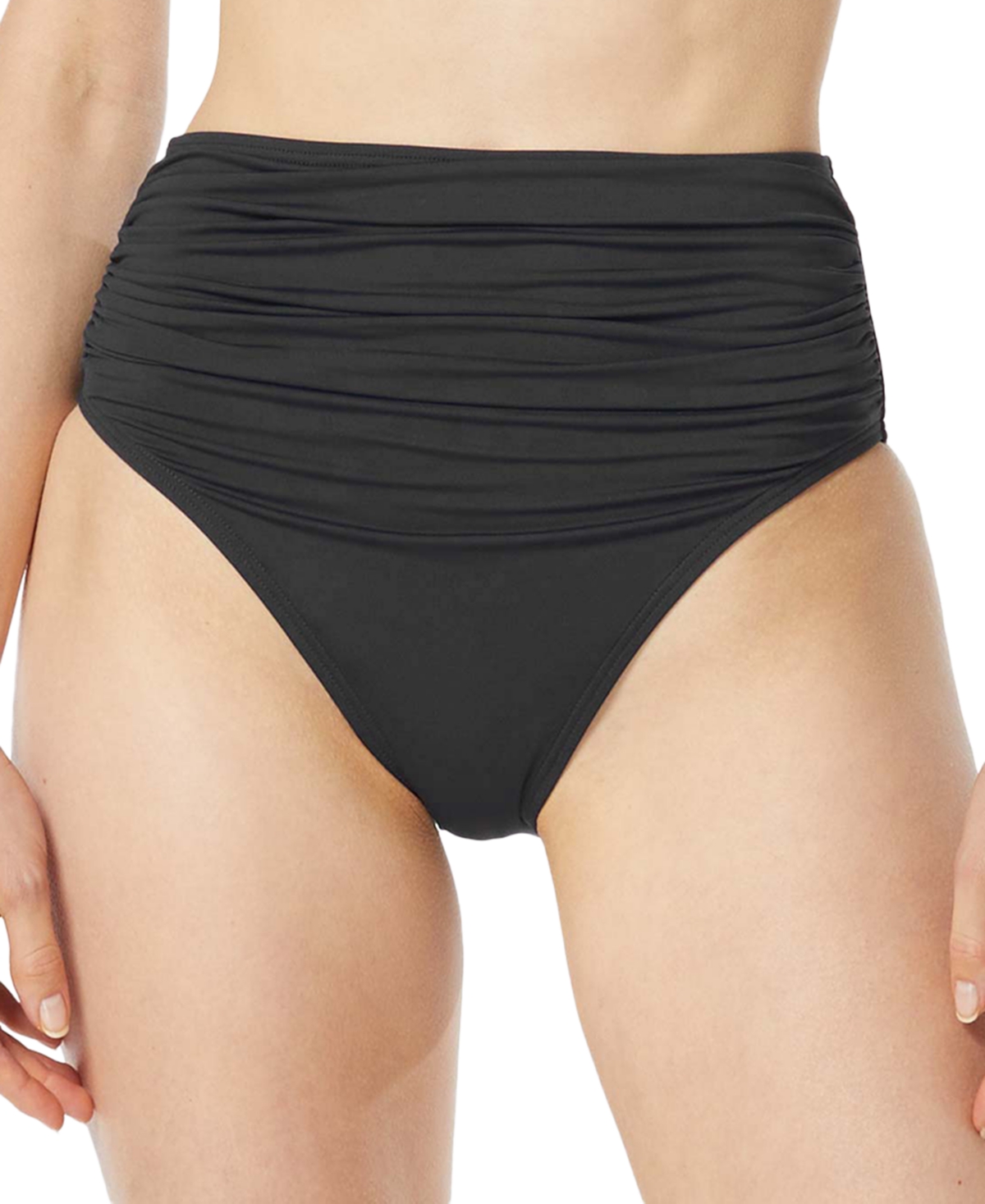 Michael Kors Michael  Women's O-ring High-waist Bikini Bottoms In Black