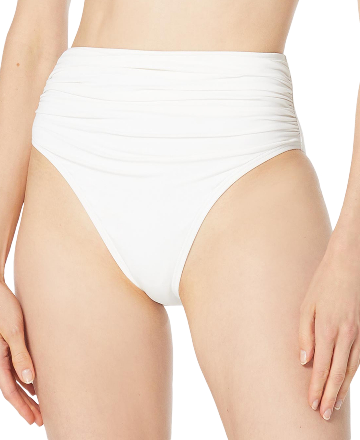 Michael Kors Michael  Women's O-ring High-waist Bikini Bottoms In White