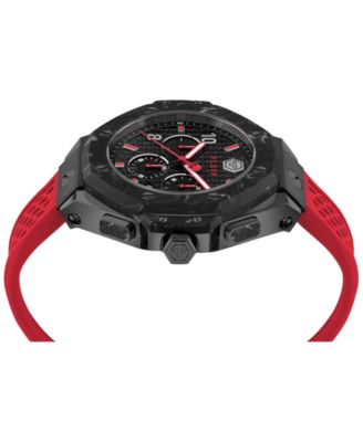 Men's Chronograph Red Silicone Strap Watch 46mm