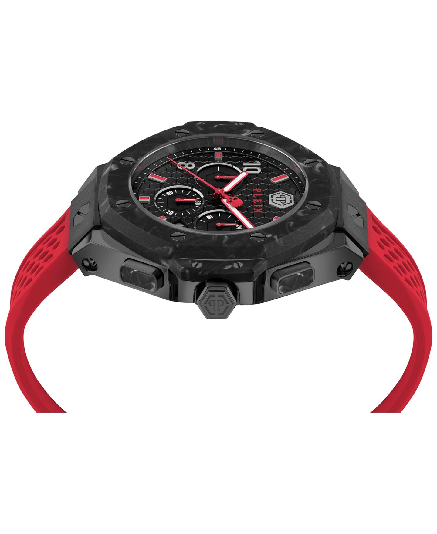 Мужские часы Philipp Plein Chronograph Red Silicone Strap Watch 46mm — фото 2
