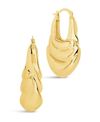 Silver-Tone or Gold-Tone Chunky Manon Hoops