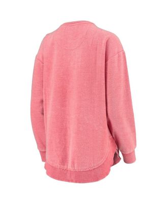 Women's Red Distressed Wisconsin Badgers Ponchoville Pullover Sweatshirt