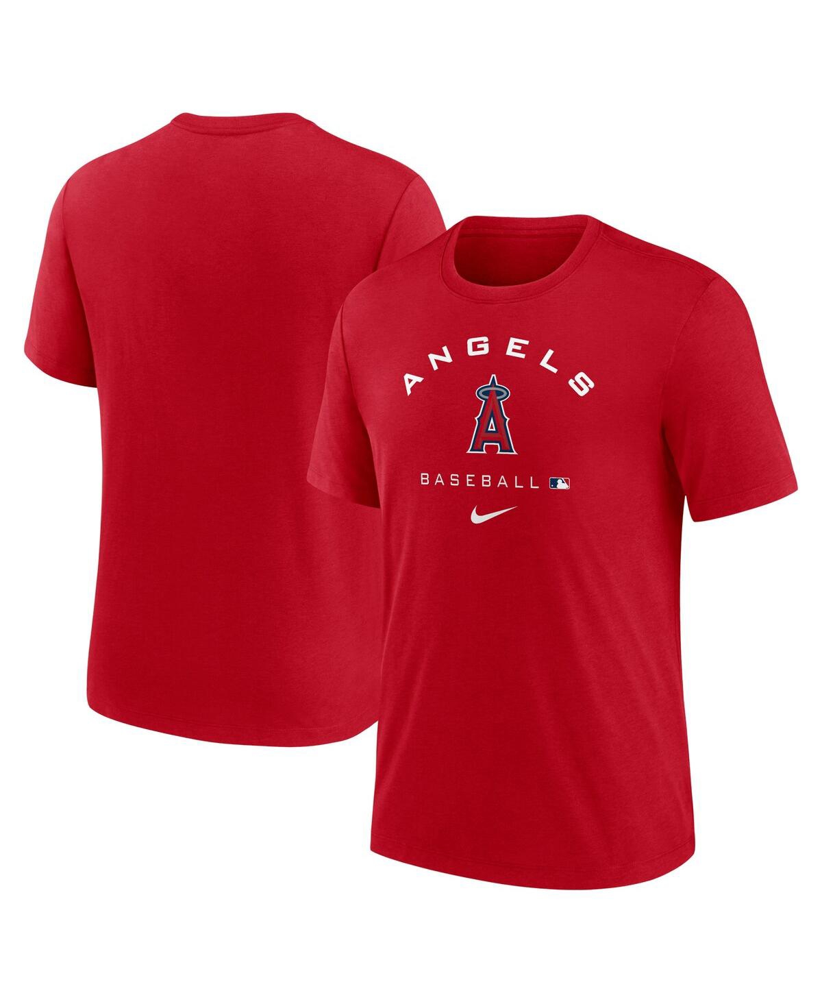 Shop Nike Men's  Red Los Angeles Angels Authentic Collection Tri-blend Performance T-shirt
