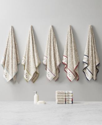 Cotton 6-Pc. Embroidered Serene Jacquard Towel Set