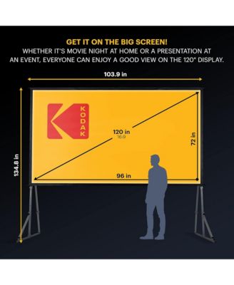 120” Projector Screen w/Stand, Fast Fold Front Projection Screen