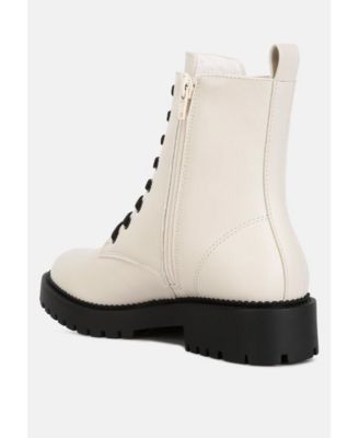 Womens Forter Faux Leather Lace Up Boots