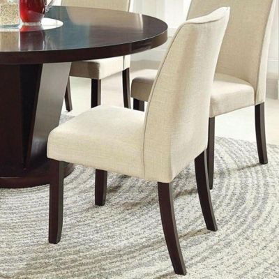 Ivory Fabric Dining Chairs, Set of 2