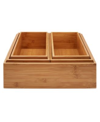 Bamboo 5-Piece Storage Bin Organizer Box Set
