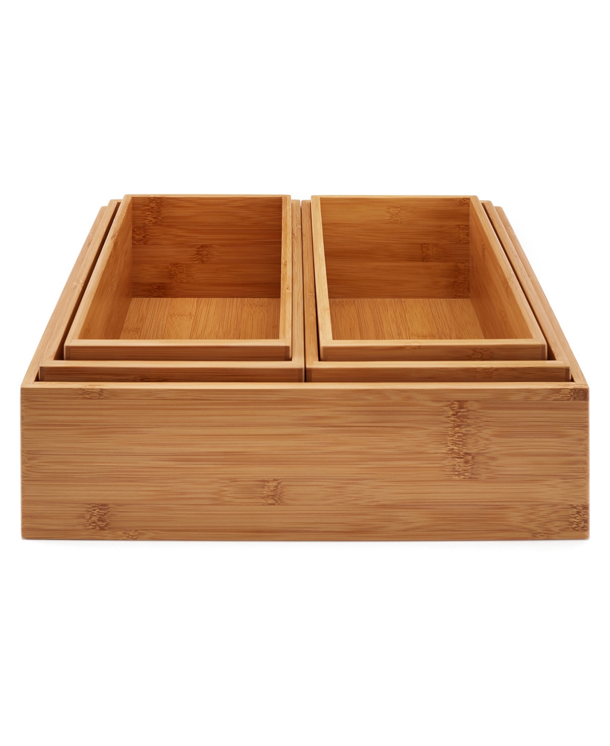 Seville Classics Bamboo 5-piece Storage Bin Organizer Box Set In Bamboo