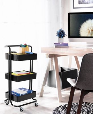 3-Tier Steel Cart with Handle
